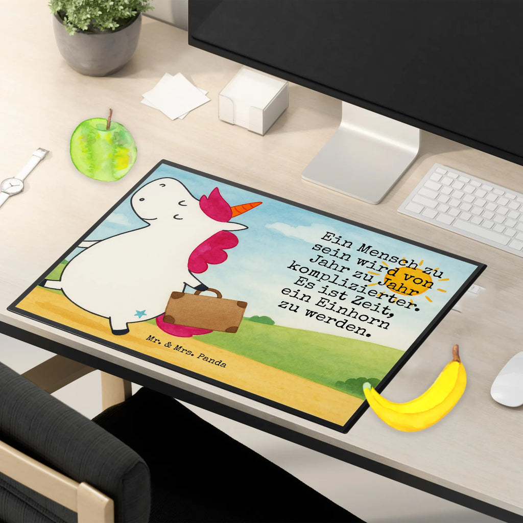 Schreibtischunterlage Einhorn Koffer Design Schreibunterlage, Schreibtischauflage, Bürobedarf, Büroartikel, Schreibwaren, Schreibtisch Unterlagen, Schreibtischunterlage Groß, Einhorn, Einhörner, Einhorn Deko, Unicorn, unicorn, Koffer, Verreisen, Reise, Gepäck, Abenteuer, Erwachsen, Kind, albern, Spaß, lustig, witzig