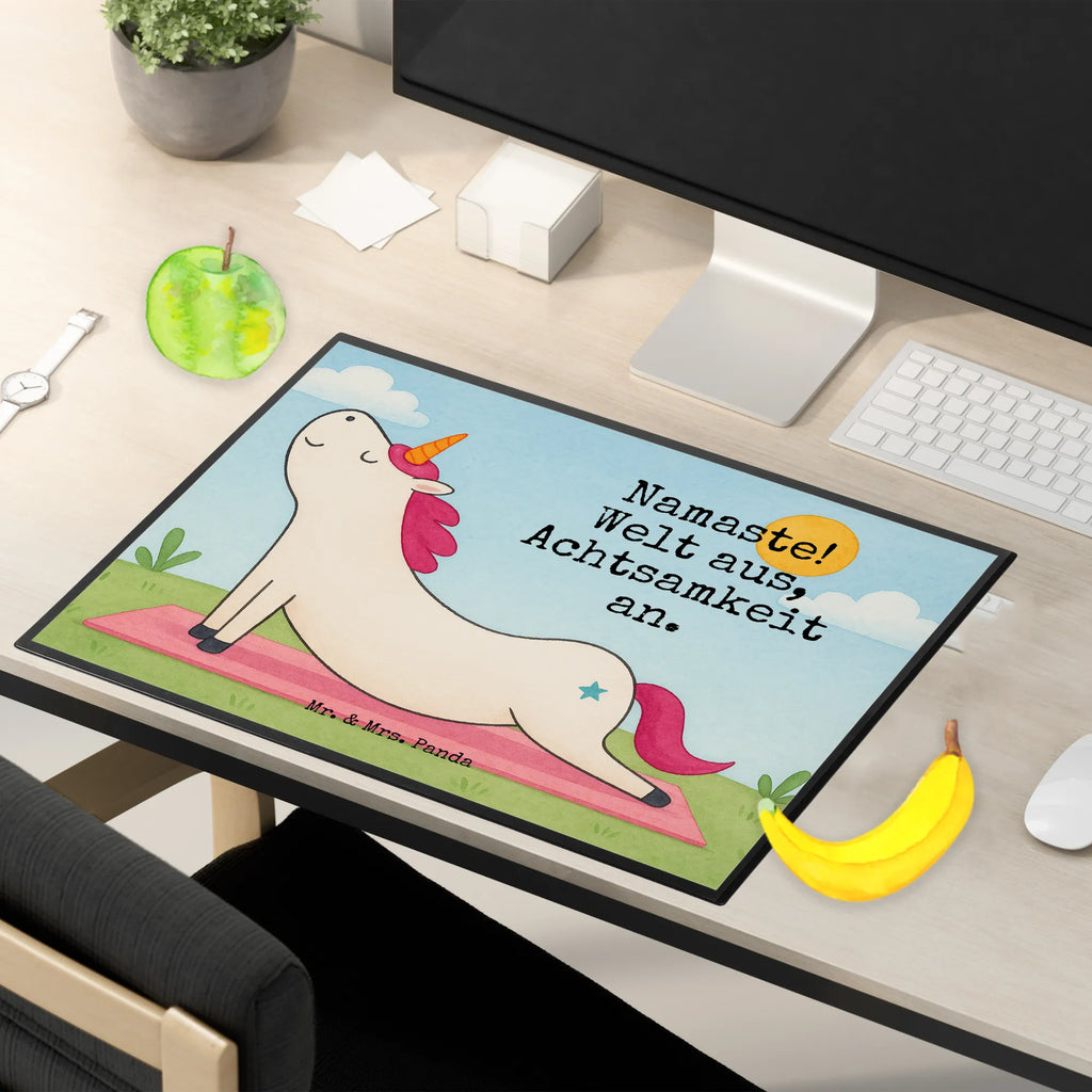 Schreibtischunterlage Einhorn Yoga Design Schreibunterlage, Schreibtischauflage, Bürobedarf, Büroartikel, Schreibwaren, Schreibtisch Unterlagen, Schreibtischunterlage Groß, Einhorn, Einhörner, Einhorn Deko, Unicorn, Yoga, Namaste, Achtsamkeit, Entspannung, Joga, Yogamatte, Sport, lustig, witzig, süß