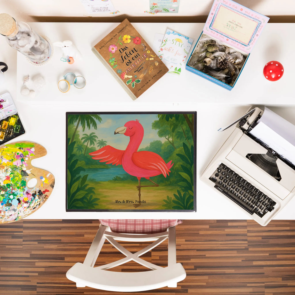 Schreibtischunterlage Flamingo Yoga Design Schreibunterlage, Schreibtischauflage, Bürobedarf, Büroartikel, Schreibwaren, Schreibtisch Unterlagen, Schreibtischunterlage Groß, Flamingo, Vogel, Yoga, Namaste, Achtsamkeit, Yoga-Übung, Entspannung, Ärger, Aufregen, Tiefenentspannung