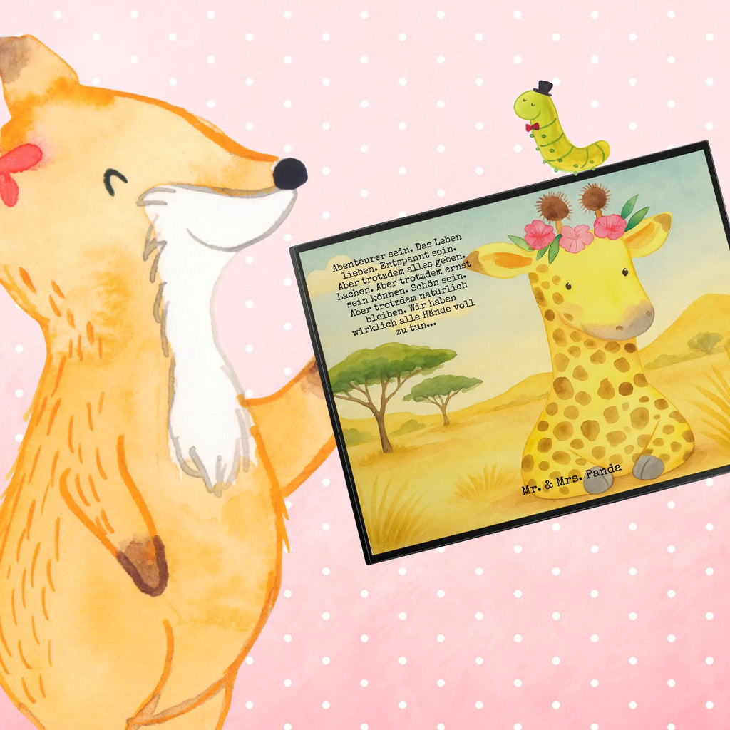 Schreibtischunterlage Giraffe Blumenkranz Design Schreibunterlage, Schreibtischauflage, Bürobedarf, Büroartikel, Schreibwaren, Schreibtisch Unterlagen, Schreibtischunterlage Groß, Afrika, Wildtiere, Giraffe, Blumenkranz, Abenteurer, Selbstliebe, Freundin