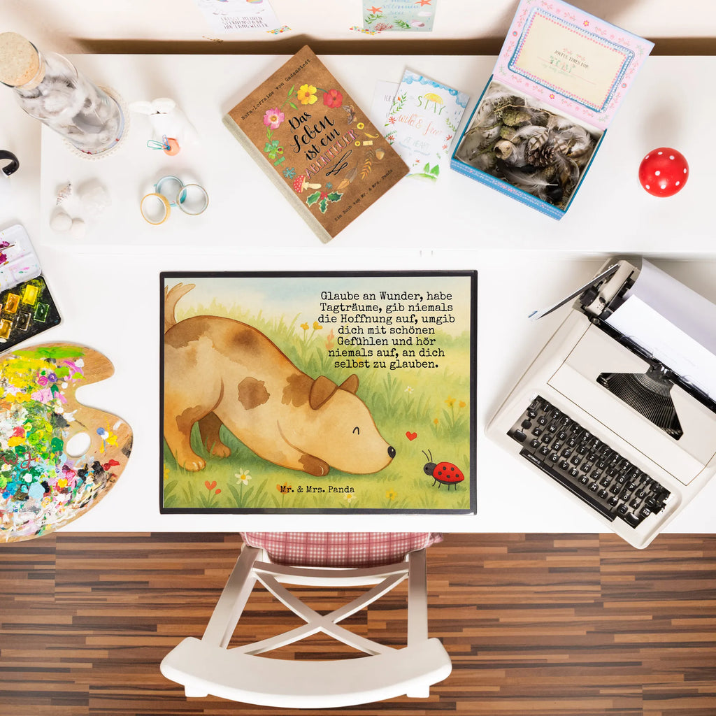 Podkładka na biurko pies biedronka Design Schreibunterlage, Schreibtischauflage, Bürobedarf, Büroartikel, Schreibwaren, Schreibtisch Unterlagen, Schreibtischunterlage Groß, Hund, Hundemotiv, Haustier, Hunderasse, Tierliebhaber, Hundebesitzer, Sprüche, Hunde, Hundespruch, Marienkäfer, Mischling, Mischlinghund