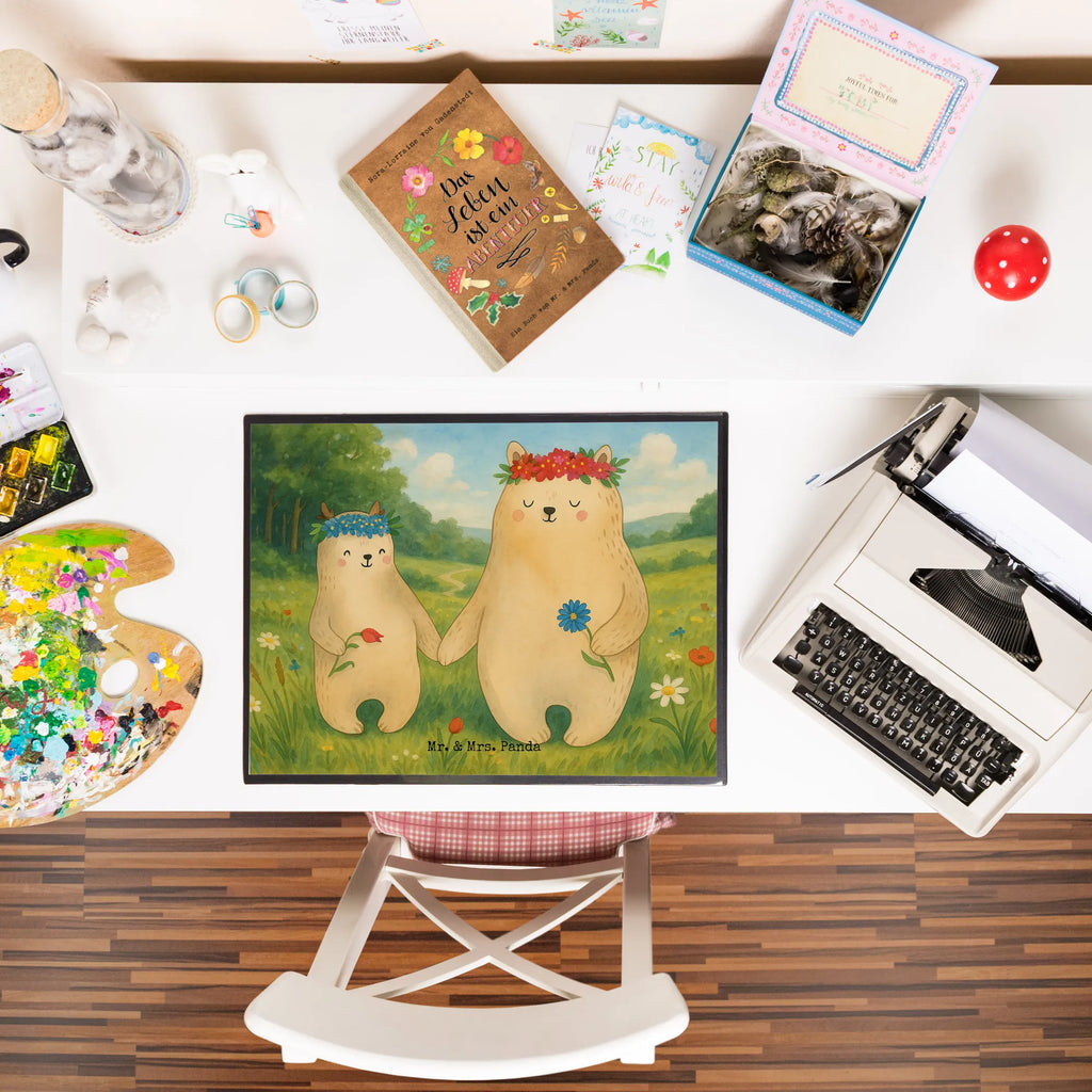 Desk pad Bears with flower crown Design Schreibtischunterlage Groß, Schreibtischauflage, Schreibunterlage, Bürobedarf, Büroartikel, Schreibwaren, Schreibtisch Unterlagen, Familie, Vatertag, Muttertag, Bruder, Schwester, Mama, Papa, Oma, Opa, Family, Mutter, Kinder, beste Mutter, Mutti, Vorbild, Bären, Lieblingsmama, Tochter, Geschenk Mama. Muttertag, Bär, Mami, Lieblingsmensch, weltbeste Mama, Kind, Töchter