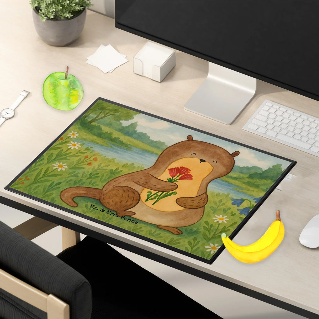 Podkładka na biurko wydra bukiet kwiatów Design Schreibtisch Unterlagen, Schreibtischauflage, Schreibtischunterlage Groß, Schreibunterlage, Bürobedarf, Schreibwaren, Büroartikel, Otter, Fischotter, Seeotter, Otter Seeotter See Otter