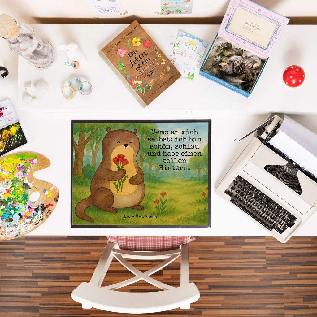 Podkładka na biurko wydra bukiet kwiatów Design Schreibtisch Unterlagen, Schreibtischauflage, Schreibtischunterlage Groß, Schreibunterlage, Bürobedarf, Schreibwaren, Büroartikel, Otter, Fischotter, Seeotter, Otter Seeotter See Otter