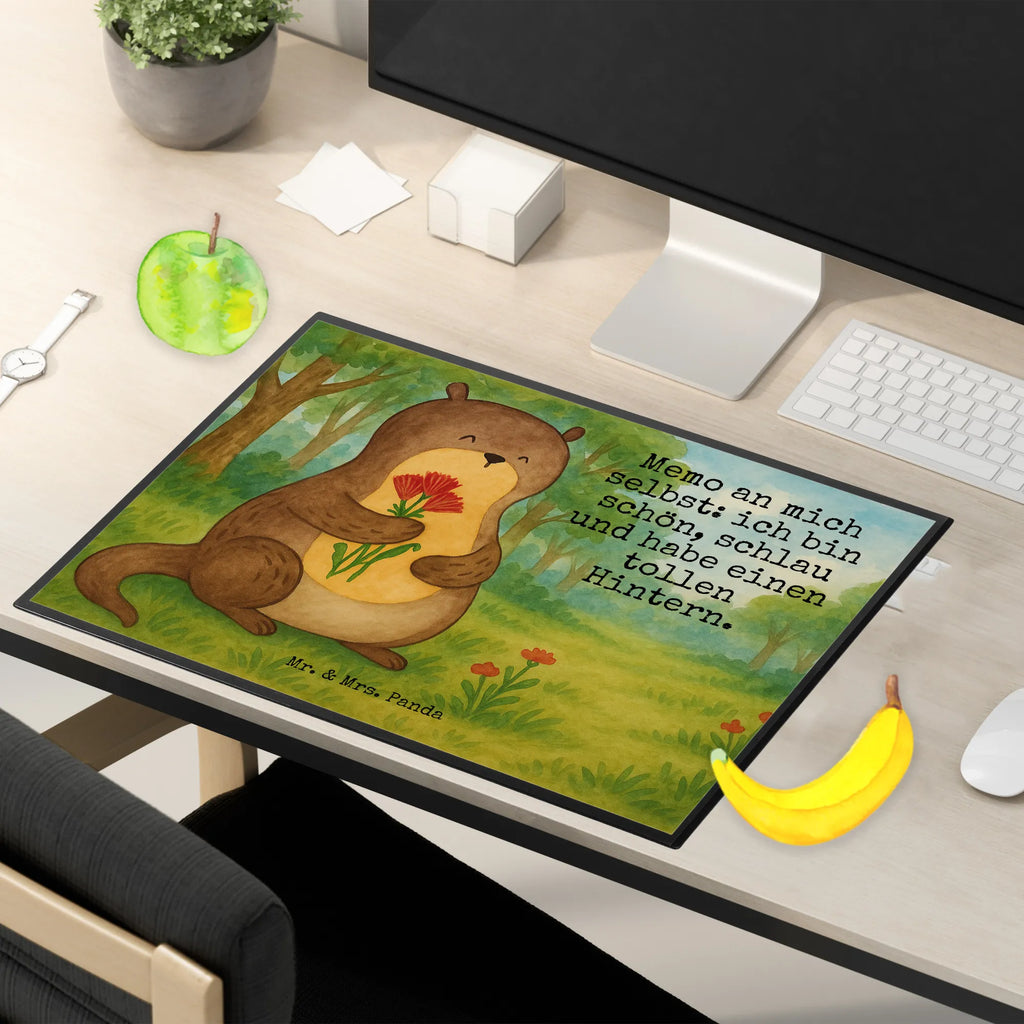 Podkładka na biurko wydra bukiet kwiatów Design Schreibtisch Unterlagen, Schreibtischauflage, Schreibtischunterlage Groß, Schreibunterlage, Bürobedarf, Schreibwaren, Büroartikel, Otter, Fischotter, Seeotter, Otter Seeotter See Otter