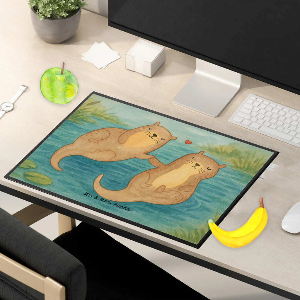 Desk pad otter holding hands Design Schreibtischauflage, Schreibtischunterlage Groß, Schreibunterlage, Schreibtisch Unterlagen, Schreibwaren, Bürobedarf, Büroartikel, Otter, Fischotter, Seeotter, Otter Seeotter See Otter