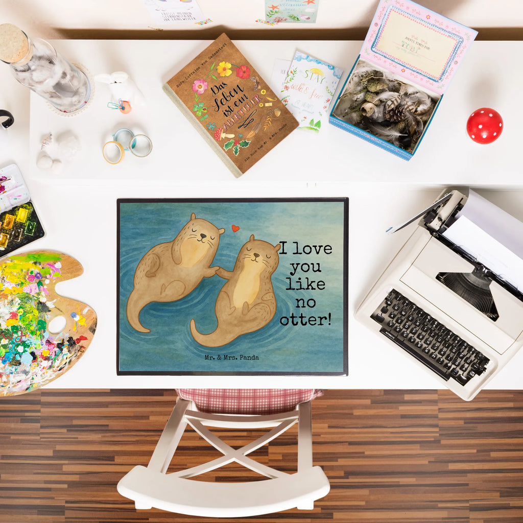 Desk pad otter holding hands Design Schreibtischauflage, Schreibtischunterlage Groß, Schreibunterlage, Schreibtisch Unterlagen, Schreibwaren, Bürobedarf, Büroartikel, Otter, Fischotter, Seeotter, Otter Seeotter See Otter