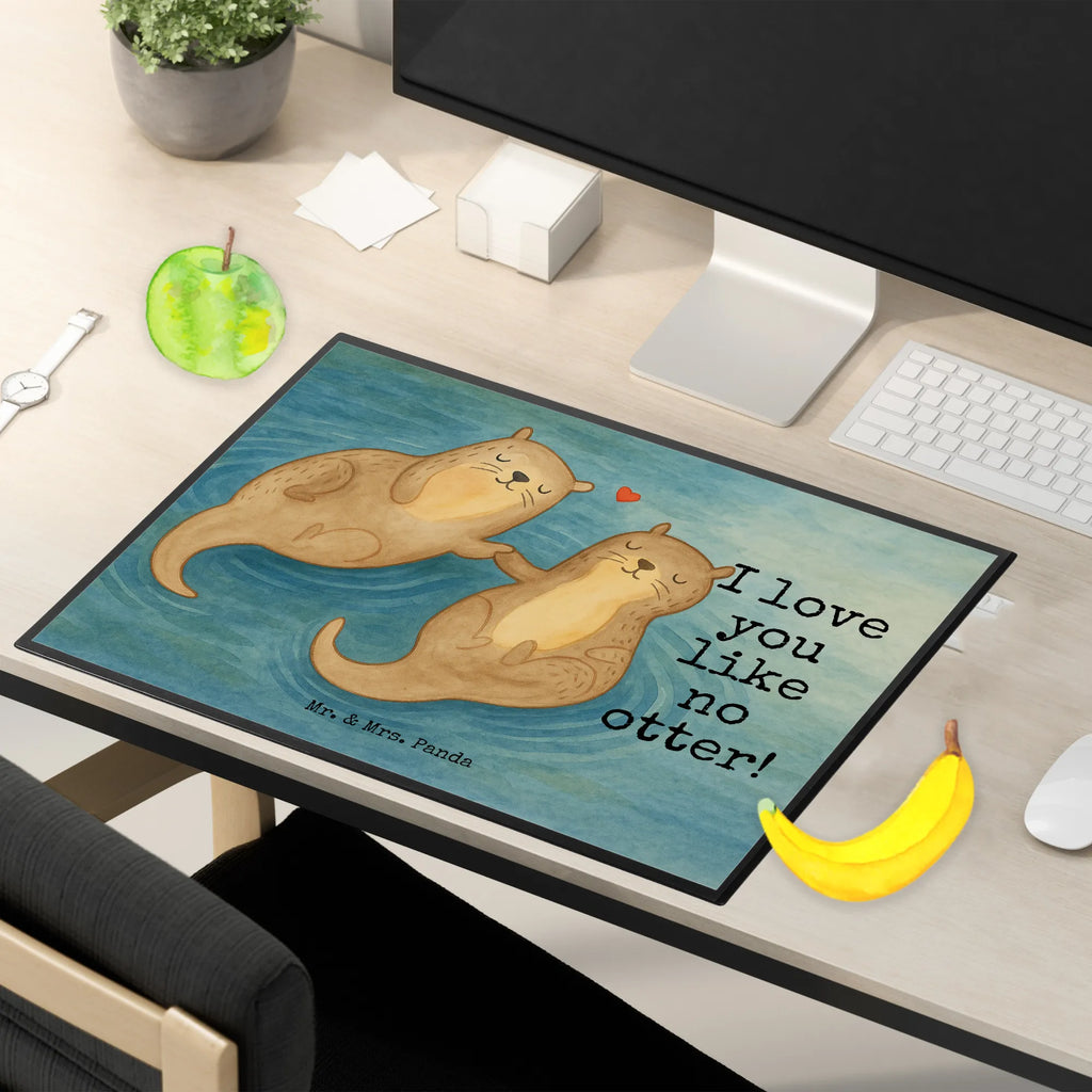 Desk pad otter holding hands Design Schreibtischauflage, Schreibtischunterlage Groß, Schreibunterlage, Schreibtisch Unterlagen, Schreibwaren, Bürobedarf, Büroartikel, Otter, Fischotter, Seeotter, Otter Seeotter See Otter
