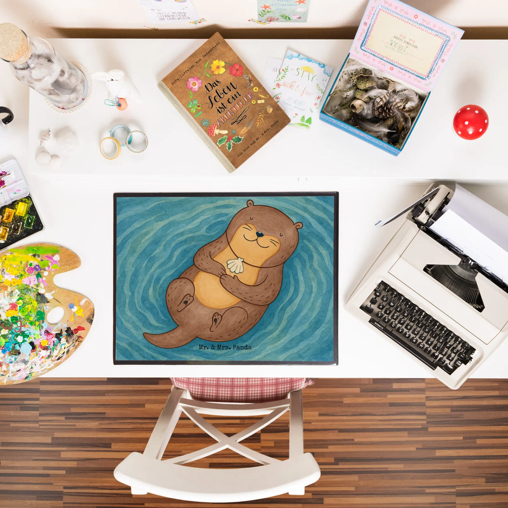 Podkładka na biurko wydra muszla Design Schreibwaren, Bürobedarf, Schreibunterlage, Schreibtischunterlage Groß, Schreibtischauflage, Schreibtisch Unterlagen, Büroartikel, Otter, Fischotter, Seeotter, Motivation, grübeln, Büro, Otterliebe, Tagträumen, träumen
