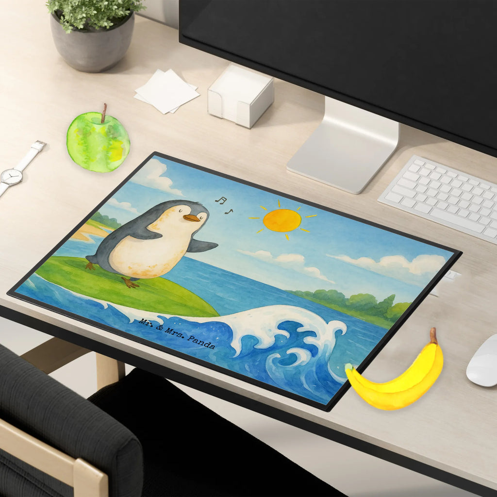 Schreibtischunterlage Pinguin Surfer Design Schreibunterlage, Schreibtischauflage, Bürobedarf, Büroartikel, Schreibwaren, Schreibtisch Unterlagen, Schreibtischunterlage Groß, Pinguin, Pinguine, surfen, Surfer, Hawaii, Urlaub, Wellen, Wellen reiten, Portugal
