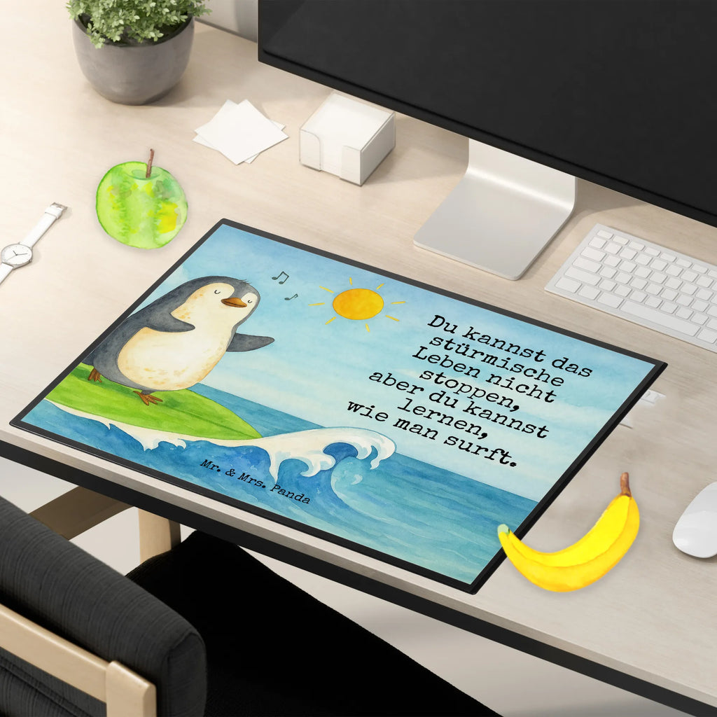 Schreibtischunterlage Pinguin Surfer Design Schreibunterlage, Schreibtischauflage, Bürobedarf, Büroartikel, Schreibwaren, Schreibtisch Unterlagen, Schreibtischunterlage Groß, Pinguin, Pinguine, surfen, Surfer, Hawaii, Urlaub, Wellen, Wellen reiten, Portugal