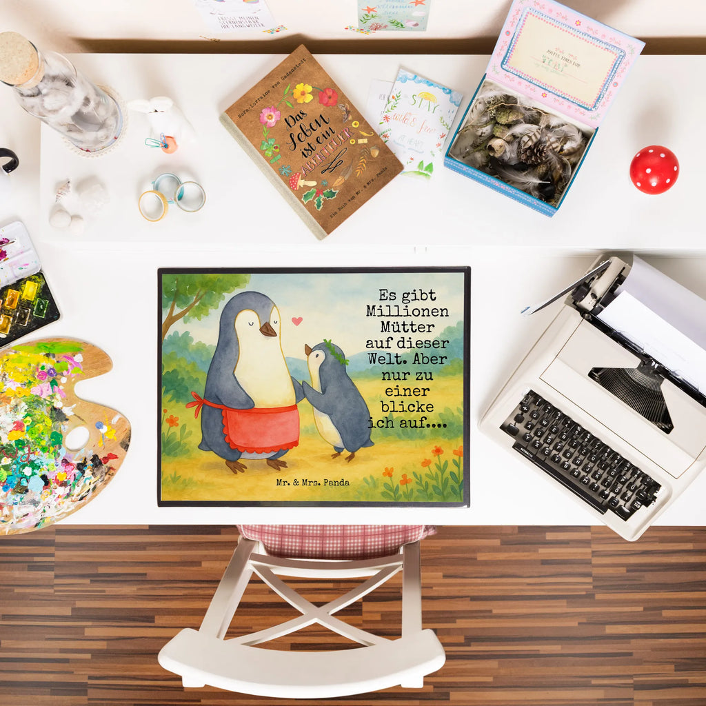 Schreibtischunterlage Pinguin mit Kind Design Schreibtisch Unterlagen, Schreibtischauflage, Schreibwaren, Schreibunterlage, Bürobedarf, Schreibtischunterlage Groß, Büroartikel, Familie, Vatertag, Muttertag, Bruder, Schwester, Mama, Papa, Oma, Opa, Mutter, Mutti, Geschenk, Geburststag, Mami