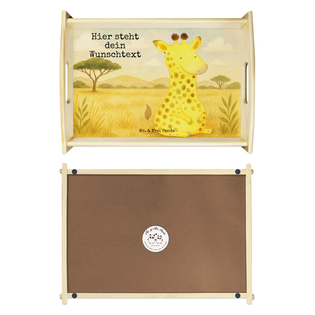 Personalised serving tray giraffe Satisfied Design Tablett mit Namen, Personalisiertes Dekotablett, Personalisiertes Tablett, Personalisiertes Küchentablett, Personalisiertes Holztablett, Personalisiertes Frühstückstablett, Serviertablett mit Namen, Personalisiertes Serviertablett, Afrika, Wildtiere, Abenteuer, Zufrieden, Glück, Giraffe