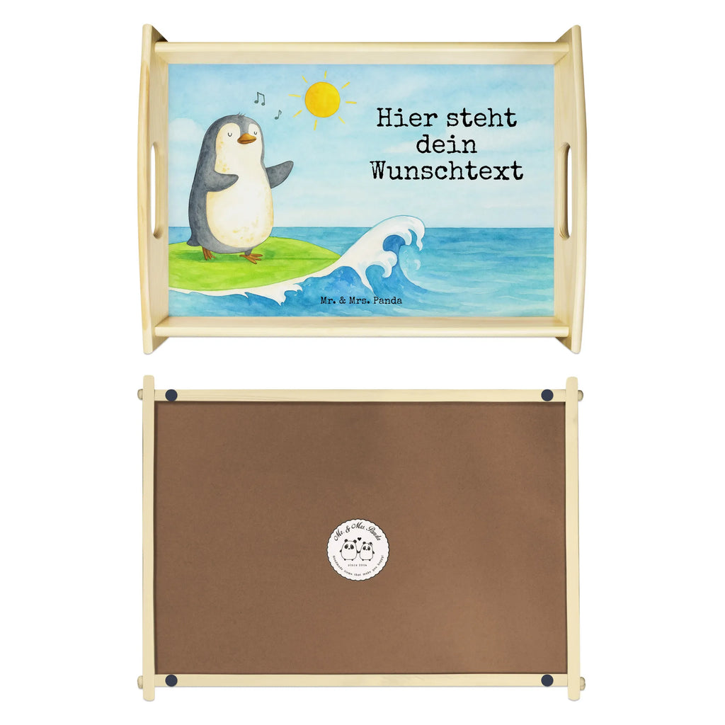 Personalisiertes Serviertablett Pinguin Surfer Design Personalisiertes Küchentablett, Personalisiertes Dekotablett, Serviertablett mit Namen, Personalisiertes Tablett, Tablett mit Namen, Personalisiertes Holztablett, Personalisiertes Serviertablett, Personalisiertes Frühstückstablett, Pinguin, Hawaii, Urlaub, Pinguine, Portugal, surfen, Wellen reiten, Surfer, Wellen