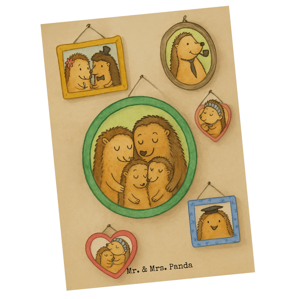 Postcard Hedgehog family Design Einladungskarte, Postkarte, Ansichtskarten, Karte, Einladung Geburtstag, Einladung, Einladungskarten Geburtstag, Geschenkkarte, Grußkarte, Ansichtskarte, Geburtstagskarte, Dankeskarte, Familie, Vatertag, Muttertag, Bruder, Schwester, Mama, Papa, Oma, Opa, Igel, Bilder, Liebe, Zusammenhalt, Glück