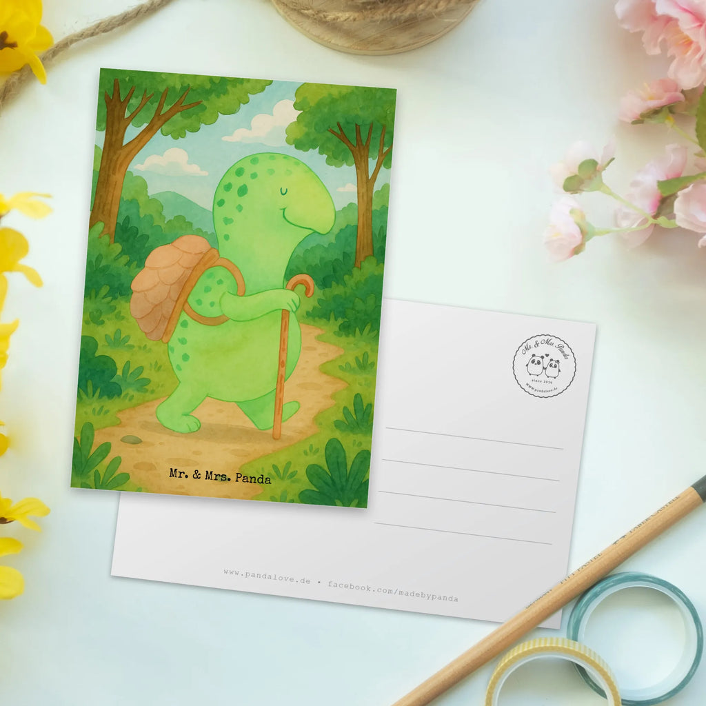 Postcard tortoise walker Design Postkarte, Karte, Geschenkkarte, Grußkarte, Einladung, Ansichtskarte, Geburtstagskarte, Einladungskarte, Dankeskarte, Ansichtskarten, Einladung Geburtstag, Einladungskarten Geburtstag, Schildkröte, Schildkröten, Motivation, Motivationsspruch, Motivationssprüche, Neuanfang