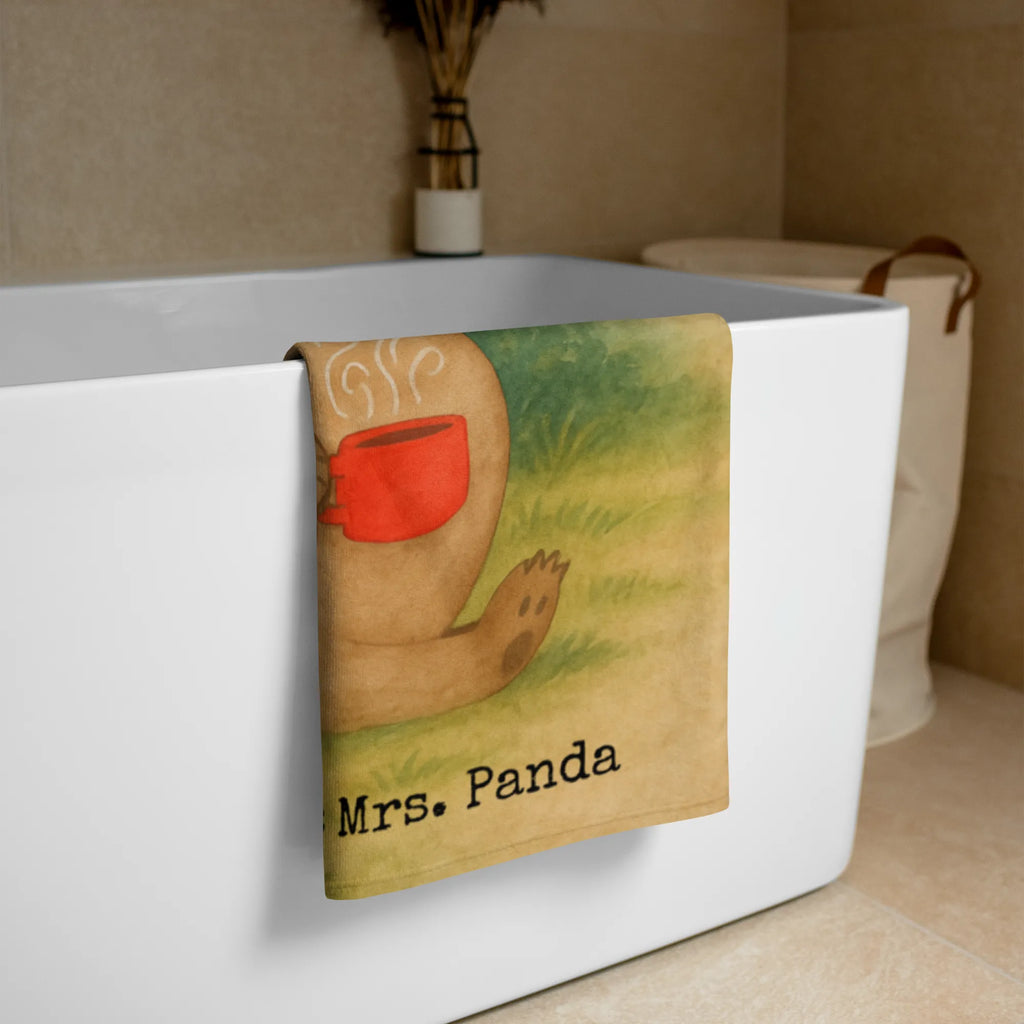 XL bath towel bear Coffee Design Handtuch, Badetuch, Duschtuch, Strandtuch, Saunatuch, Bär, Teddy, Teddybär, Kaffee, Coffee, Bären, guten Morgen, Morgenroutine, Welt erobern, Welt retten, Motivation