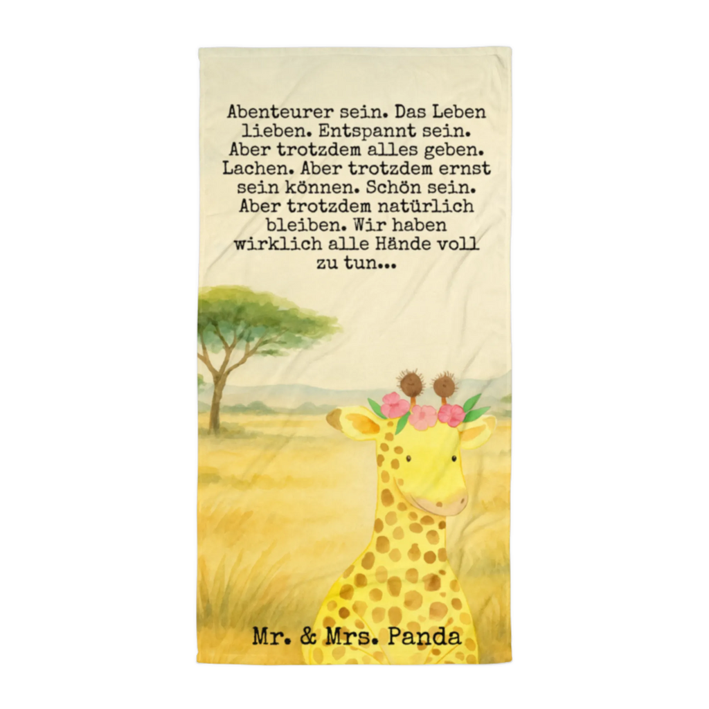 XL bath towel giraffe flower wreath Design Handtuch, Badetuch, Duschtuch, Strandtuch, Saunatuch, Afrika, Wildtiere, Giraffe, Blumenkranz, Abenteurer, Selbstliebe, Freundin