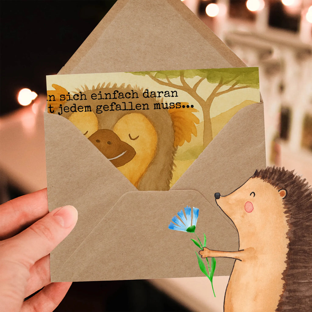 Deluxe Karte Affe Design Karte, Grußkarte, Klappkarte, Einladungskarte, Glückwunschkarte, Hochzeitskarte, Geburtstagskarte, Hochwertige Grußkarte, Hochwertige Klappkarte, Afrika, Wildtiere, Affe, Äffchen, Affen, Selbstliebe, Respekt, Motivation, Selbstachtung, Liebe, Selbstbewusstsein, Selfcare