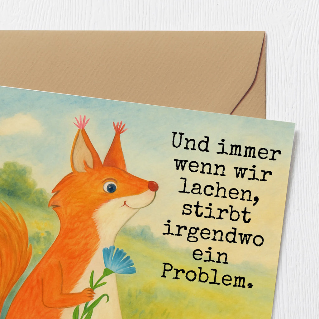 Karta Deluxe wiewiórka kwiat Design Karte, Grußkarte, Klappkarte, Einladungskarte, Glückwunschkarte, Hochzeitskarte, Geburtstagskarte, Hochwertige Grußkarte, Hochwertige Klappkarte, Tiermotive, Gute Laune, lustige Sprüche, Tiere, Eichhörnchen, Eichhorn, Spruch positiv, Lachen, Spaß, Motivation Sprüche, Motivation Bilder, glücklich Spruch, Spruch Deko