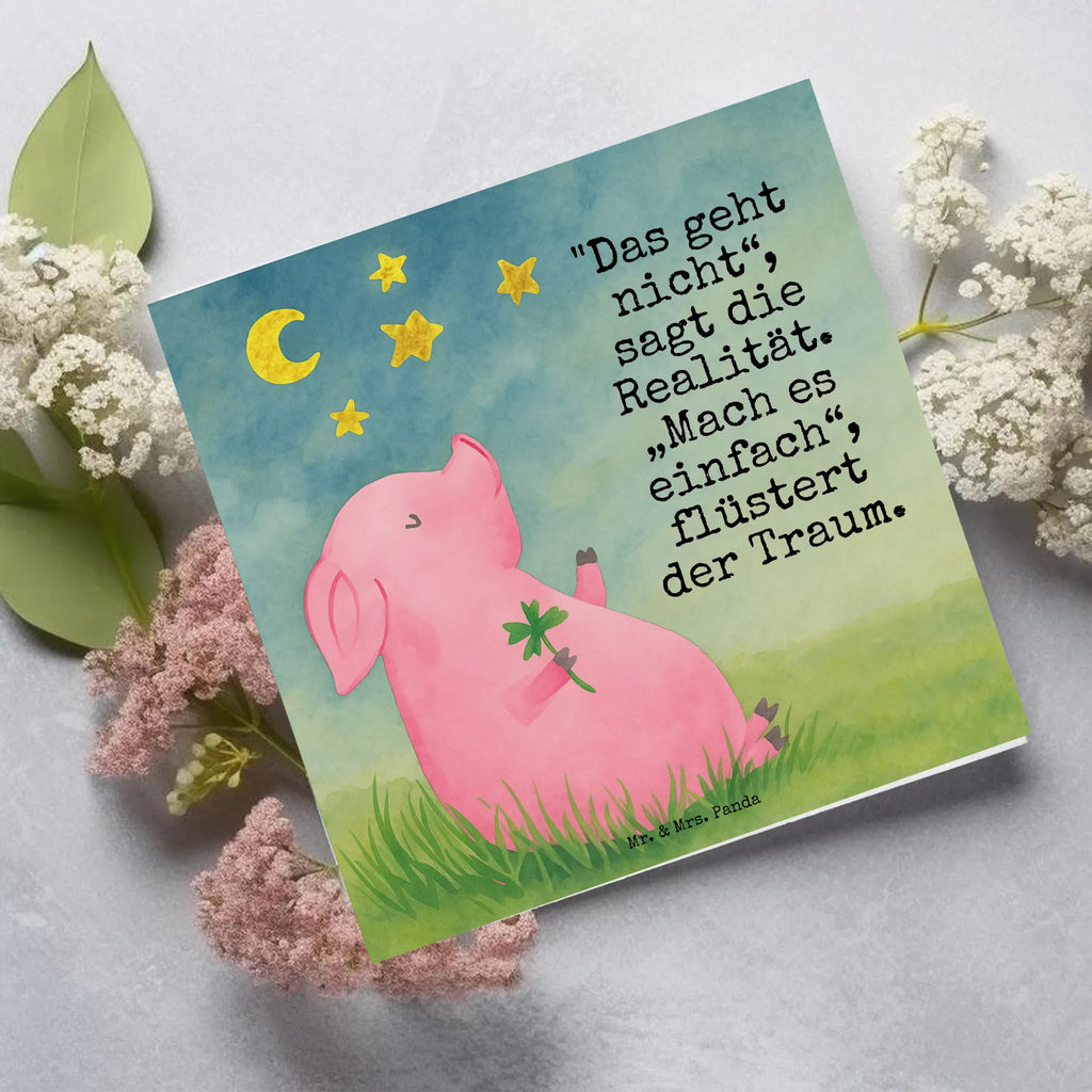 Deluxe Card Pig Luck Design Karte, Grußkarte, Klappkarte, Einladungskarte, Glückwunschkarte, Hochzeitskarte, Geburtstagskarte, Hochwertige Grußkarte, Hochwertige Klappkarte, Tiermotive, Gute Laune, lustige Sprüche, Tiere, Glücksschwein. Glück, Schwein, Schweinchen, Sterne, Sernchen, Ziele, Träume, Motivation, Glücksbringer
