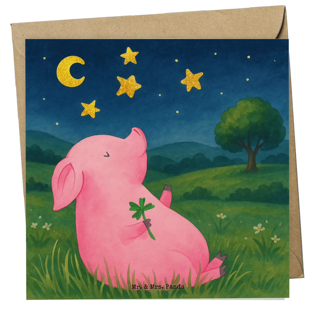Deluxe Card Pig Luck Design Karte, Grußkarte, Klappkarte, Einladungskarte, Glückwunschkarte, Hochzeitskarte, Geburtstagskarte, Hochwertige Grußkarte, Hochwertige Klappkarte, Tiermotive, Gute Laune, lustige Sprüche, Tiere, Glücksschwein. Glück, Schwein, Schweinchen, Sterne, Sernchen, Ziele, Träume, Motivation, Glücksbringer