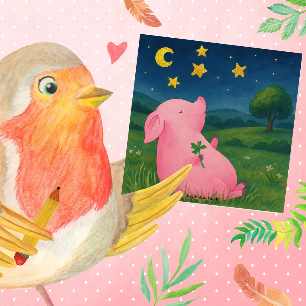 Deluxe Card Pig Luck Design Karte, Grußkarte, Klappkarte, Einladungskarte, Glückwunschkarte, Hochzeitskarte, Geburtstagskarte, Hochwertige Grußkarte, Hochwertige Klappkarte, Tiermotive, Gute Laune, lustige Sprüche, Tiere, Glücksschwein. Glück, Schwein, Schweinchen, Sterne, Sernchen, Ziele, Träume, Motivation, Glücksbringer