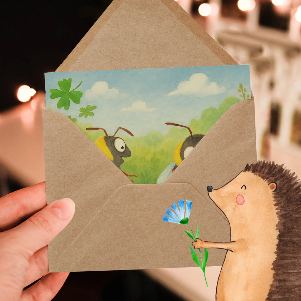 Karta Deluxe Trzmiele koniczyna Design Karte, Grußkarte, Klappkarte, Einladungskarte, Glückwunschkarte, Hochzeitskarte, Geburtstagskarte, Hochwertige Grußkarte, Hochwertige Klappkarte, Tiermotive, Gute Laune, lustige Sprüche, Tiere, Hummel, Biene, Spruch positiv, Biene Deko, Spruch schön, glücklich sein, glücklich werden, Spruch fröhlich