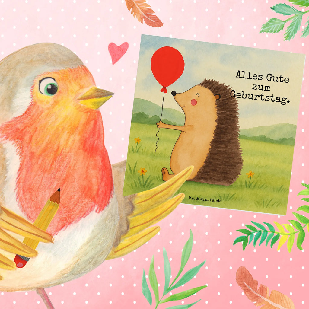 Karta Deluxe jeż balon Design Karte, Grußkarte, Klappkarte, Einladungskarte, Glückwunschkarte, Hochzeitskarte, Geburtstagskarte, Hochwertige Grußkarte, Hochwertige Klappkarte, Tiermotive, Gute Laune, lustige Sprüche, Tiere, Igel, Geburtstag, Herzlichen Glückwunsch, Glückwunsch, Geburtstagskind, Ballon, Happy Birthday