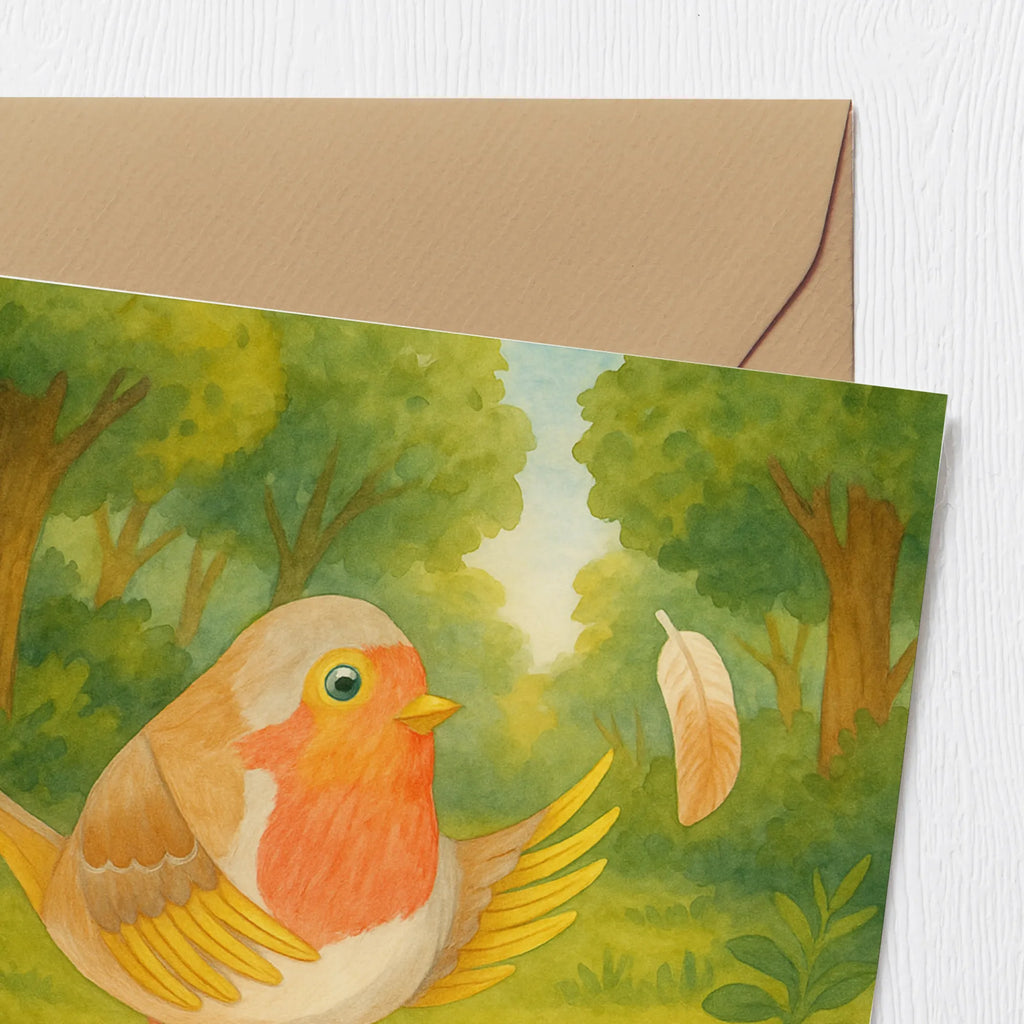 Deluxe Card robin feathers Design Karte, Grußkarte, Klappkarte, Einladungskarte, Glückwunschkarte, Hochzeitskarte, Geburtstagskarte, Hochwertige Grußkarte, Hochwertige Klappkarte, Tiermotive, Gute Laune, lustige Sprüche, Tiere, What if i fall, Rotkehlchen, Spruch Motivation, Spruch Mut, Vogel, Motivation Sprüche, Motivationsbilder, fliegen