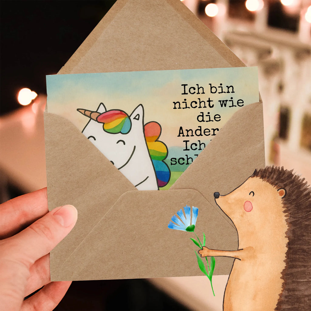 Deluxe Karte Einhorn Herz Design Karte, Grußkarte, Klappkarte, Einladungskarte, Glückwunschkarte, Hochzeitskarte, Geburtstagskarte, Hochwertige Grußkarte, Hochwertige Klappkarte, Einhorn, Einhörner, Einhorn Deko, Unicorn, Herz, schlimm, böse, witzig, lustig, Freundin, anders, bunt
