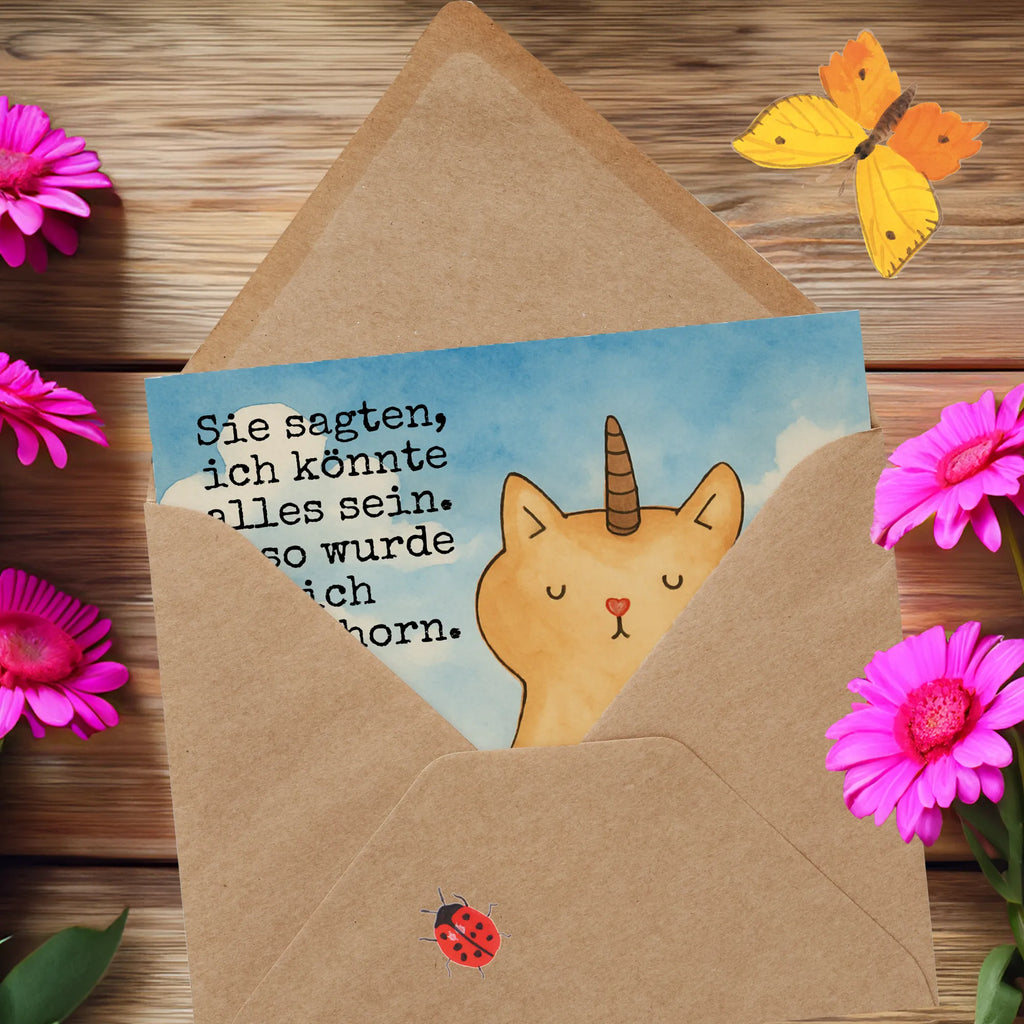 Deluxe Card unicorn Cat Design Karte, Grußkarte, Klappkarte, Einladungskarte, Glückwunschkarte, Hochzeitskarte, Geburtstagskarte, Hochwertige Grußkarte, Hochwertige Klappkarte, Einhorn, Einhörner, Einhorn Deko, Unicorn, Katzer, Mieze, Regenbogen, Glitzer, Einhornpower, Erwachsenwerden, Katze, Katzenhorn, Einhornkatze, Kittyhorn