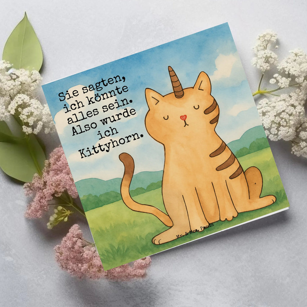 Deluxe Card unicorn Cat Design Karte, Grußkarte, Klappkarte, Einladungskarte, Glückwunschkarte, Hochzeitskarte, Geburtstagskarte, Hochwertige Grußkarte, Hochwertige Klappkarte, Einhorn, Einhörner, Einhorn Deko, Unicorn, Katzer, Mieze, Regenbogen, Glitzer, Einhornpower, Erwachsenwerden, Katze, Katzenhorn, Einhornkatze, Kittyhorn