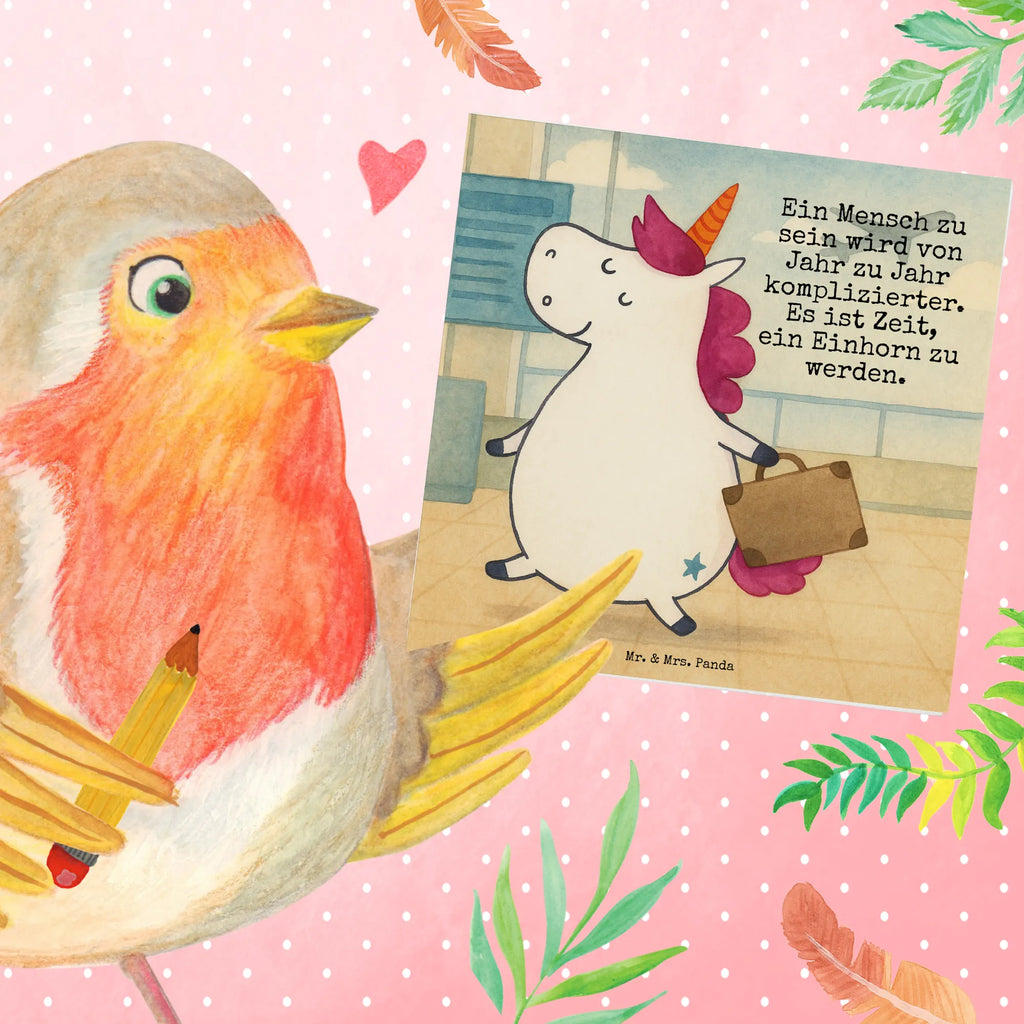 Deluxe Card unicorn Suitcase Design Karte, Grußkarte, Klappkarte, Einladungskarte, Glückwunschkarte, Hochzeitskarte, Geburtstagskarte, Hochwertige Grußkarte, Hochwertige Klappkarte, Einhorn, Einhörner, Einhorn Deko, Unicorn, unicorn, Koffer, Verreisen, Reise, Gepäck, Abenteuer, Erwachsen, Kind, albern, Spaß, lustig, witzig