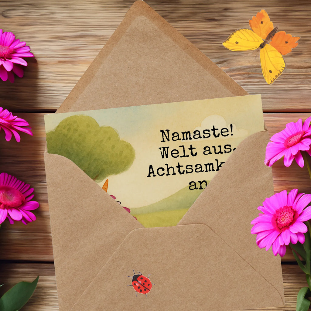 Karta Deluxe jednorożec joga Design Karte, Grußkarte, Klappkarte, Einladungskarte, Glückwunschkarte, Hochzeitskarte, Geburtstagskarte, Hochwertige Grußkarte, Hochwertige Klappkarte, Einhorn, Einhörner, Einhorn Deko, Unicorn, Yoga, Namaste, Achtsamkeit, Entspannung, Joga, Yogamatte, Sport, lustig, witzig, süß