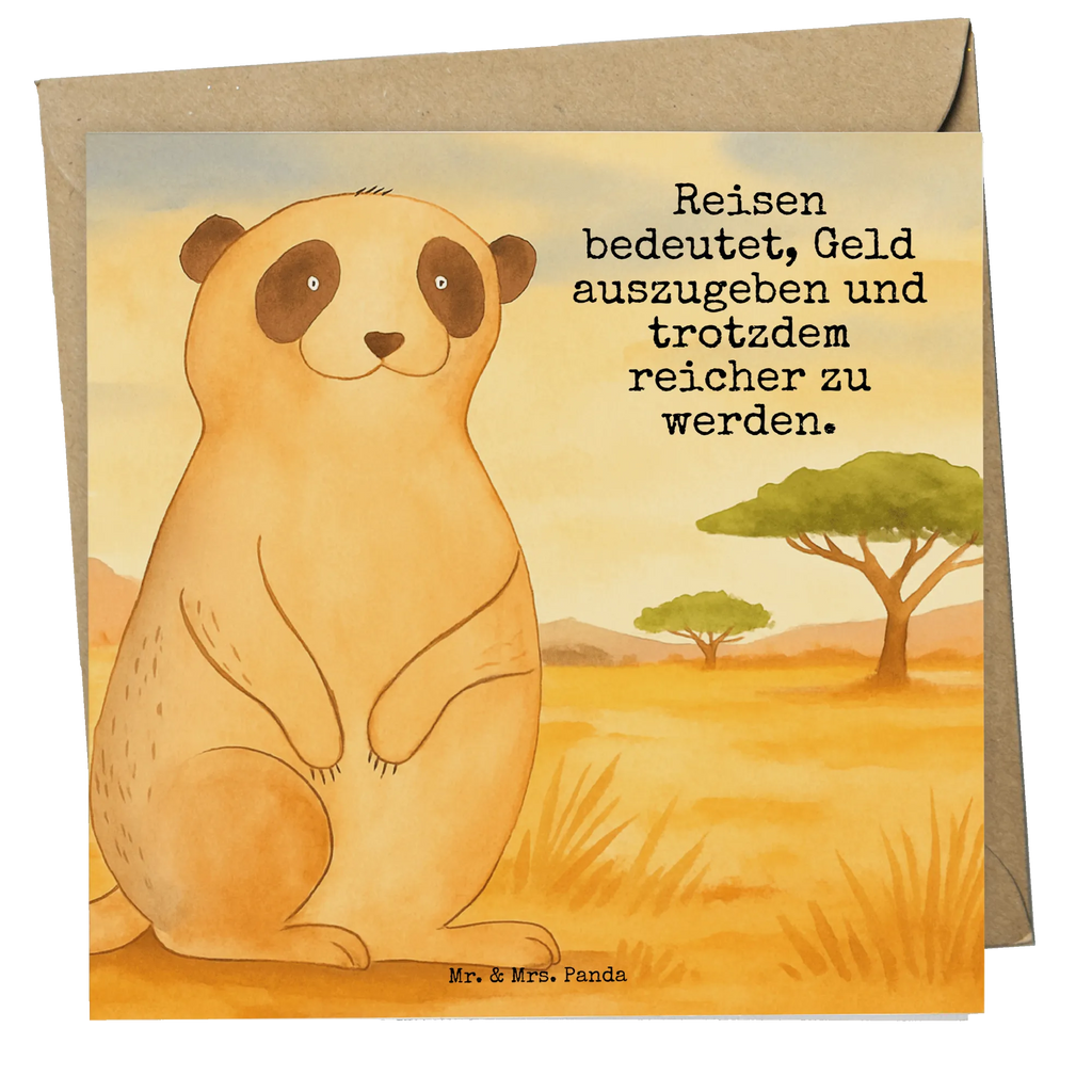Deluxe Karte Erdmännchen Design Karte, Grußkarte, Klappkarte, Einladungskarte, Glückwunschkarte, Hochzeitskarte, Geburtstagskarte, Hochwertige Grußkarte, Hochwertige Klappkarte, Afrika, Wildtiere, Erdmännchen, Reisen, Spruch, Weltreise, Afrikareise, Roadtrip, Traveling