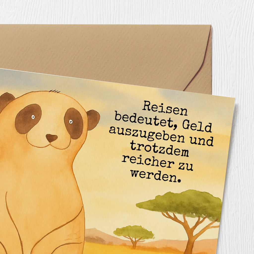 Deluxe Karte Erdmännchen Design Karte, Grußkarte, Klappkarte, Einladungskarte, Glückwunschkarte, Hochzeitskarte, Geburtstagskarte, Hochwertige Grußkarte, Hochwertige Klappkarte, Afrika, Wildtiere, Erdmännchen, Reisen, Spruch, Weltreise, Afrikareise, Roadtrip, Traveling