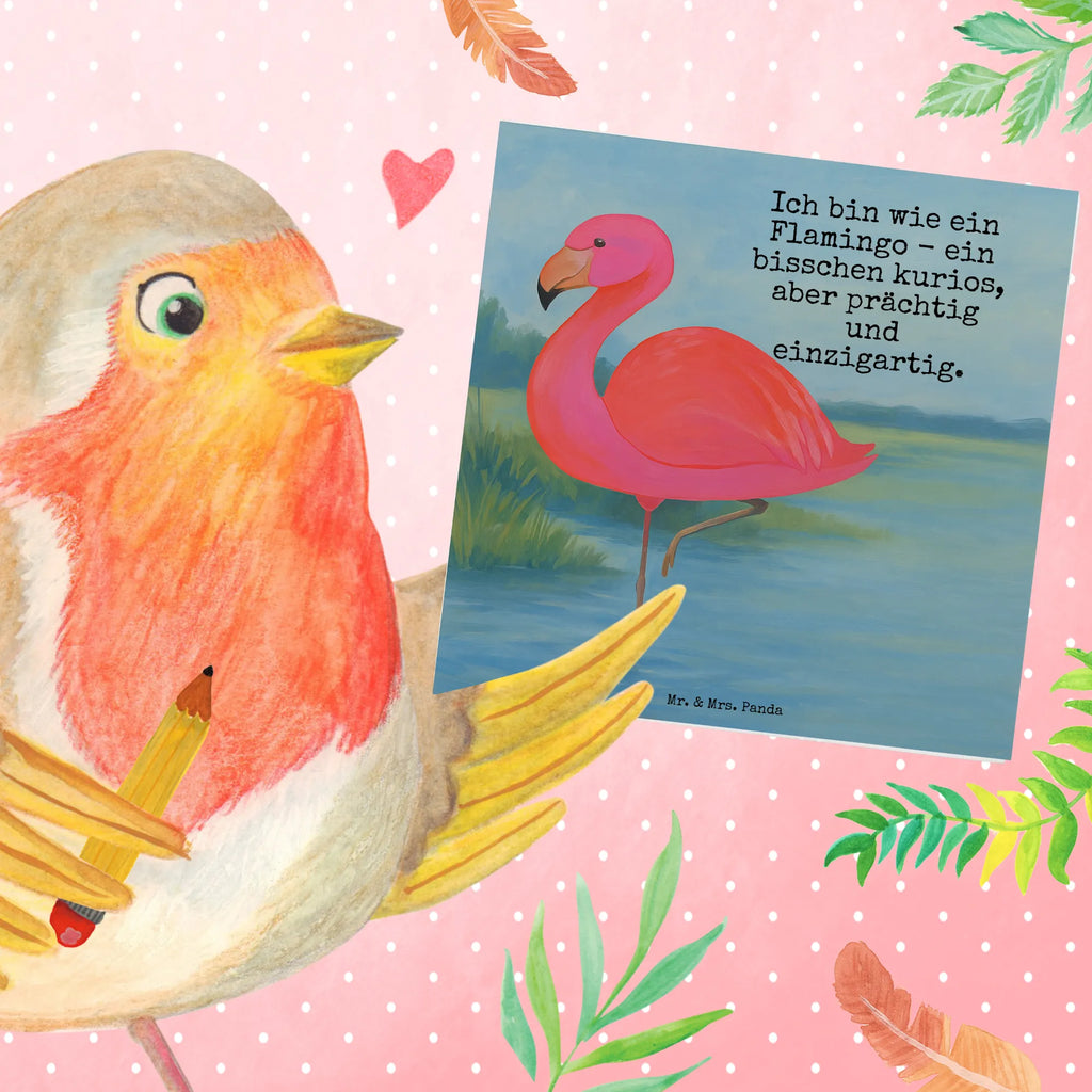 Deluxe Karte Flamingo Classic Design Karte, Grußkarte, Klappkarte, Einladungskarte, Glückwunschkarte, Hochzeitskarte, Geburtstagskarte, Hochwertige Grußkarte, Hochwertige Klappkarte, Flamingo, Einzigartig, Selbstliebe, Stolz, ich, für mich, Spruch, Freundin, Freundinnen, Außenseiter, Sohn, Tochter, Geschwister