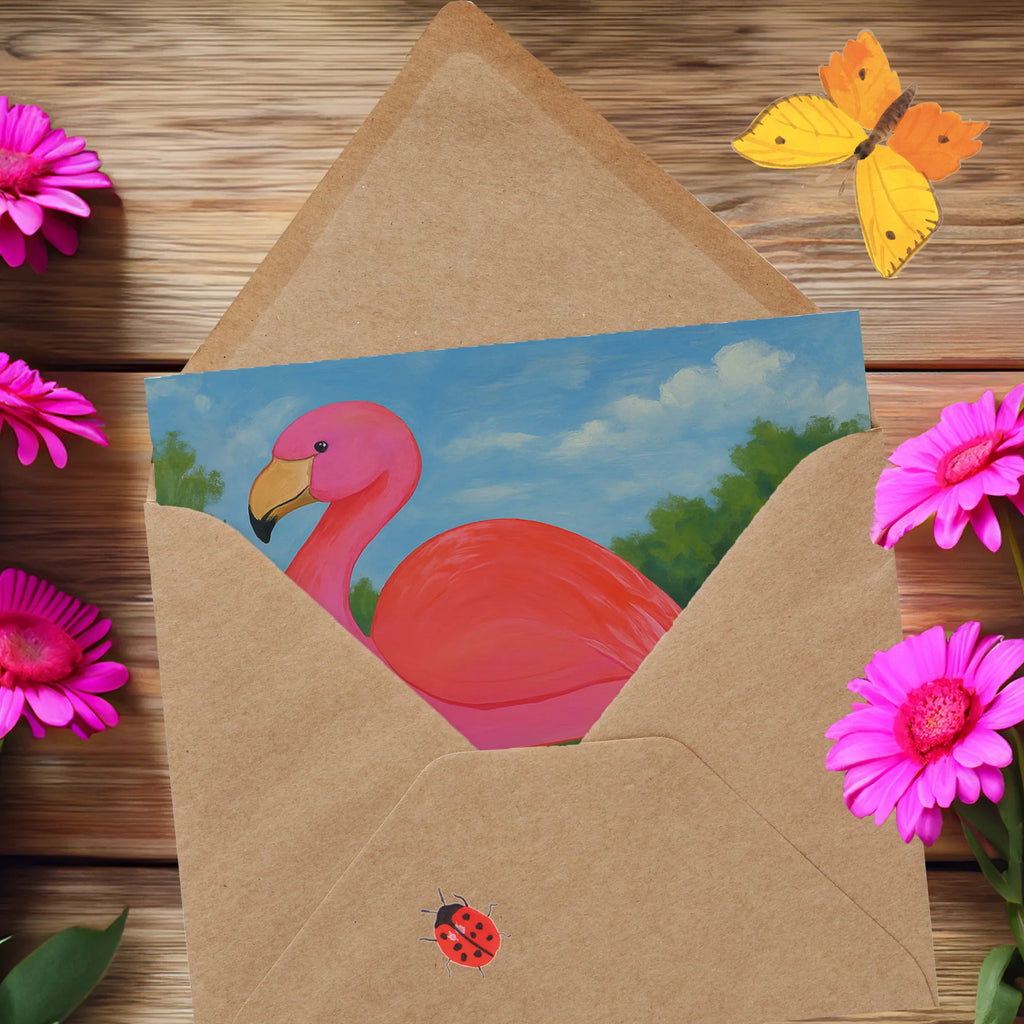 Deluxe Karte Flamingo Classic Design Karte, Grußkarte, Klappkarte, Einladungskarte, Glückwunschkarte, Hochzeitskarte, Geburtstagskarte, Hochwertige Grußkarte, Hochwertige Klappkarte, Flamingo, Einzigartig, Selbstliebe, Stolz, ich, für mich, Spruch, Freundin, Freundinnen, Außenseiter, Sohn, Tochter, Geschwister