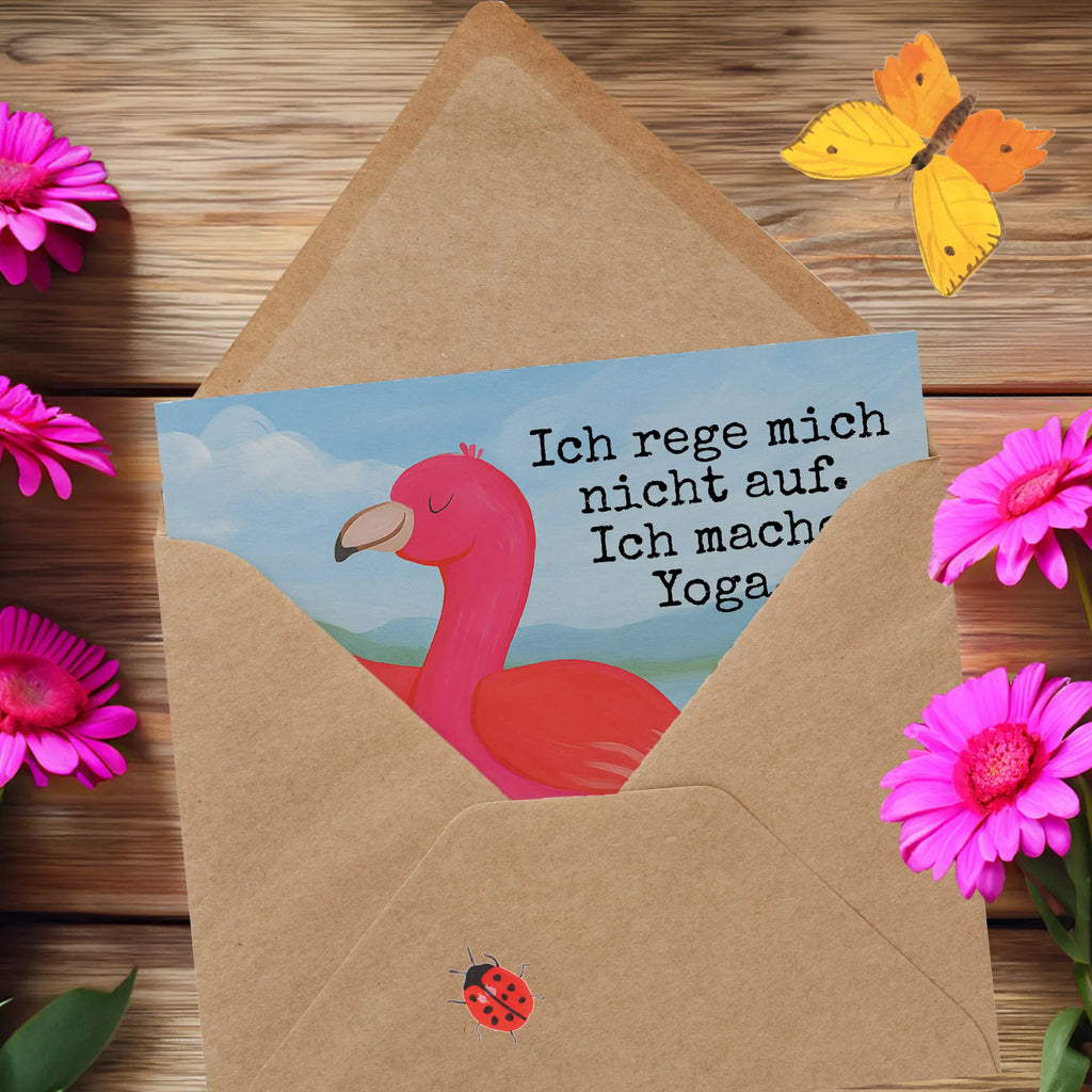 Deluxe Karte Flamingo Yoga Design Karte, Grußkarte, Klappkarte, Einladungskarte, Glückwunschkarte, Hochzeitskarte, Geburtstagskarte, Hochwertige Grußkarte, Hochwertige Klappkarte, Flamingo, Vogel, Yoga, Namaste, Achtsamkeit, Yoga-Übung, Entspannung, Ärger, Aufregen, Tiefenentspannung
