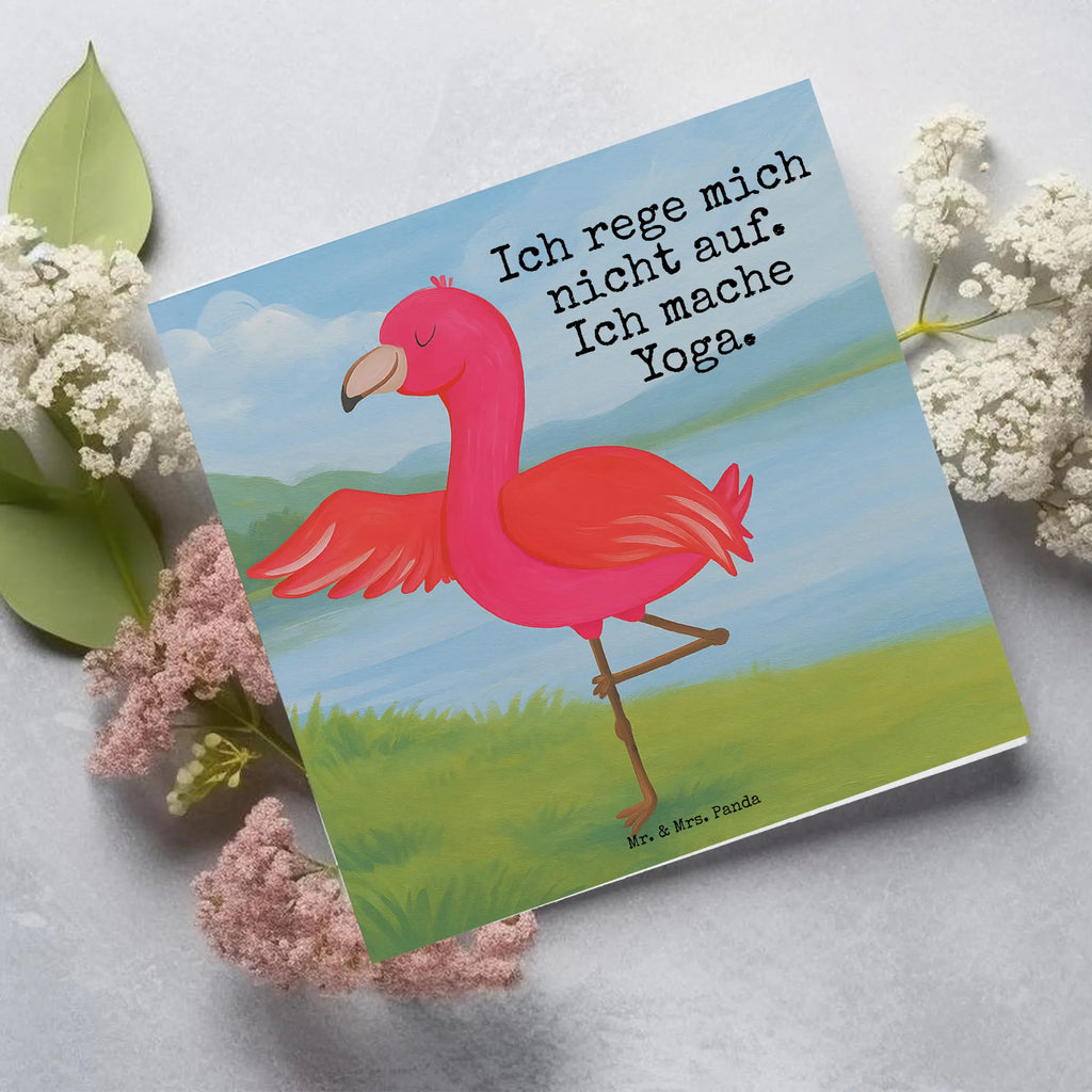 Deluxe Karte Flamingo Yoga Design Karte, Grußkarte, Klappkarte, Einladungskarte, Glückwunschkarte, Hochzeitskarte, Geburtstagskarte, Hochwertige Grußkarte, Hochwertige Klappkarte, Flamingo, Vogel, Yoga, Namaste, Achtsamkeit, Yoga-Übung, Entspannung, Ärger, Aufregen, Tiefenentspannung