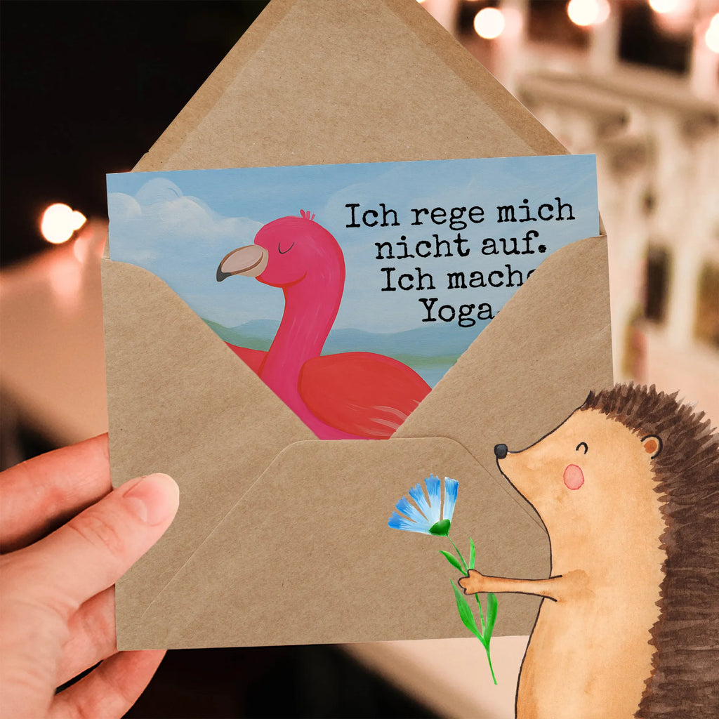 Deluxe Karte Flamingo Yoga Design Karte, Grußkarte, Klappkarte, Einladungskarte, Glückwunschkarte, Hochzeitskarte, Geburtstagskarte, Hochwertige Grußkarte, Hochwertige Klappkarte, Flamingo, Vogel, Yoga, Namaste, Achtsamkeit, Yoga-Übung, Entspannung, Ärger, Aufregen, Tiefenentspannung