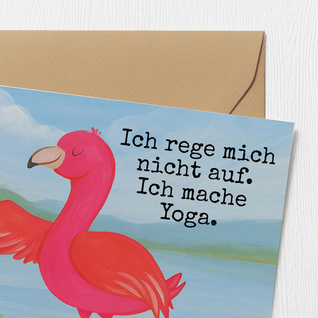 Deluxe Karte Flamingo Yoga Design Karte, Grußkarte, Klappkarte, Einladungskarte, Glückwunschkarte, Hochzeitskarte, Geburtstagskarte, Hochwertige Grußkarte, Hochwertige Klappkarte, Flamingo, Vogel, Yoga, Namaste, Achtsamkeit, Yoga-Übung, Entspannung, Ärger, Aufregen, Tiefenentspannung