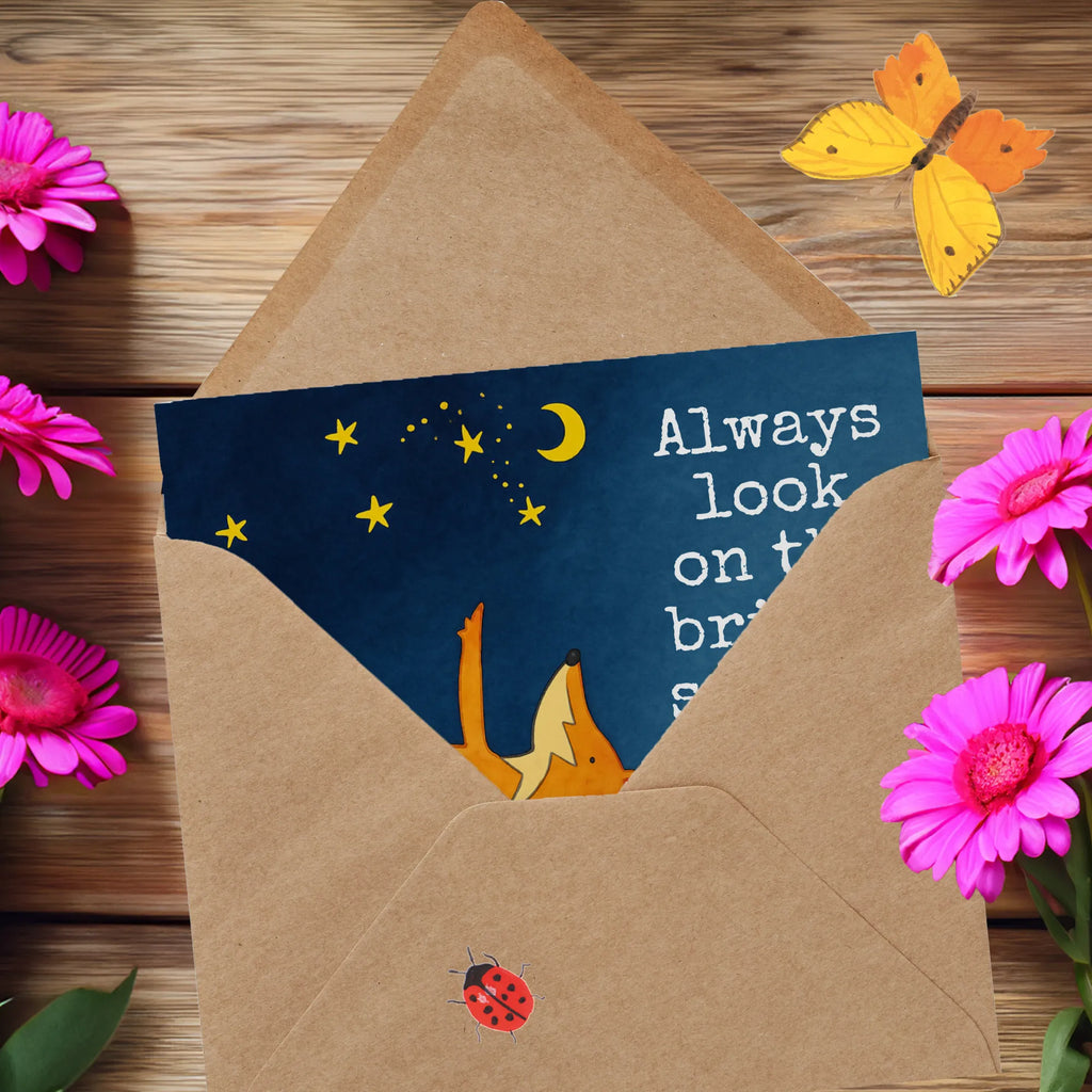 Deluxe Karte Fuchs Sterne Design Karte, Grußkarte, Klappkarte, Einladungskarte, Glückwunschkarte, Hochzeitskarte, Geburtstagskarte, Hochwertige Grußkarte, Hochwertige Klappkarte, Fuchs, Füchse, tröstende Worte, Spruch positiv, Spruch schön, Romantik, Always Look on the Bright Side of Life