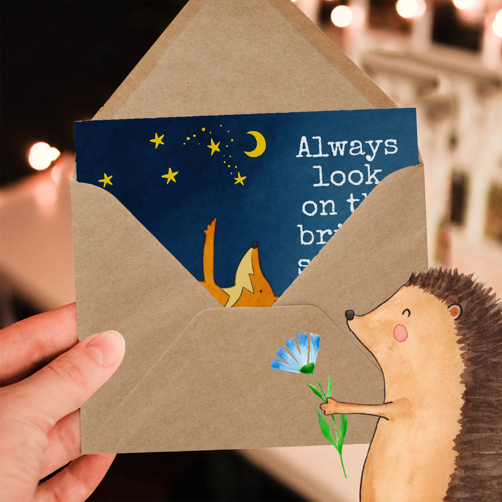 Deluxe Karte Fuchs Sterne Design Karte, Grußkarte, Klappkarte, Einladungskarte, Glückwunschkarte, Hochzeitskarte, Geburtstagskarte, Hochwertige Grußkarte, Hochwertige Klappkarte, Fuchs, Füchse, tröstende Worte, Spruch positiv, Spruch schön, Romantik, Always Look on the Bright Side of Life