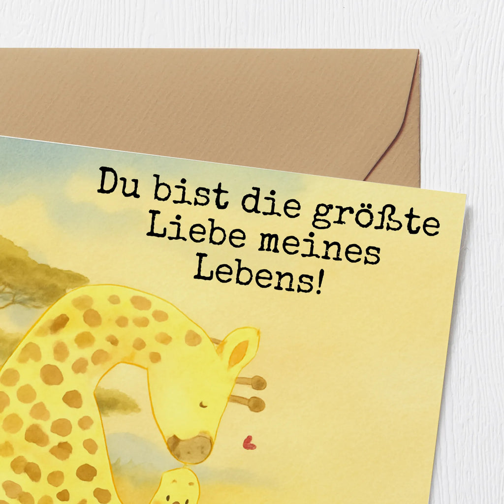 Deluxe Karte Giraffe Kind Design Karte, Grußkarte, Klappkarte, Einladungskarte, Glückwunschkarte, Hochzeitskarte, Geburtstagskarte, Hochwertige Grußkarte, Hochwertige Klappkarte, Afrika, Wildtiere, Giraffe, Kind, Mutter, Mama, Tochter, Sohn, Lieblingsmensch