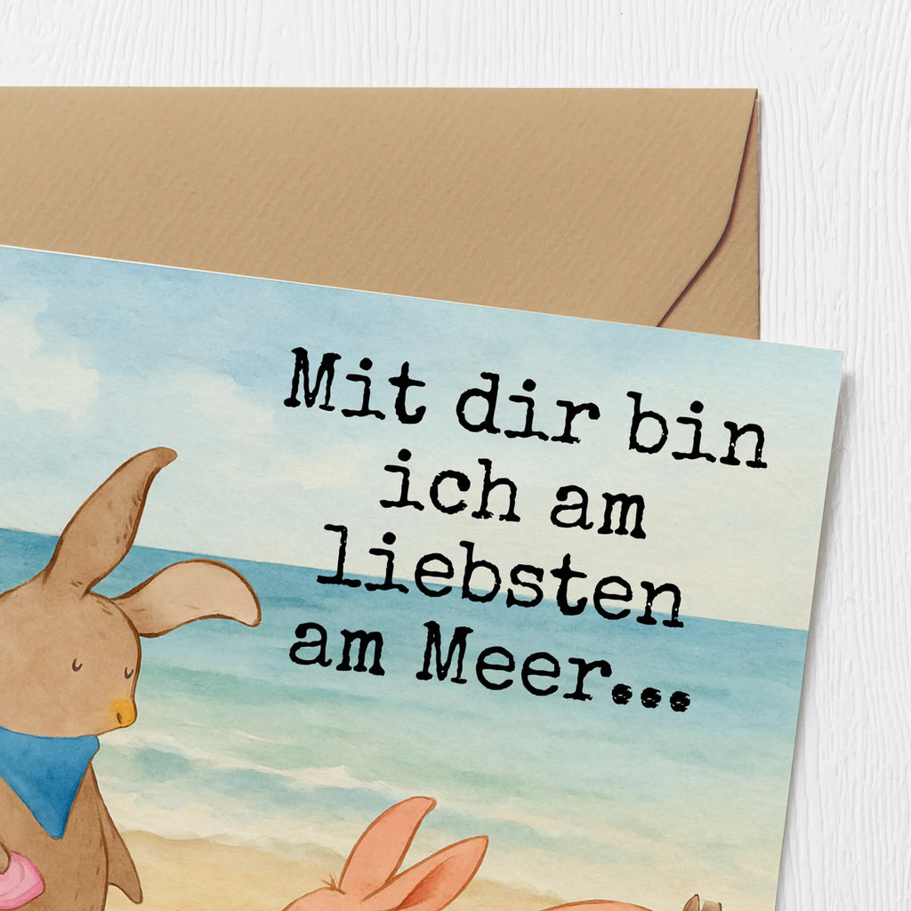 Deluxe Card Bunnies with seashell Design Karte, Grußkarte, Klappkarte, Einladungskarte, Glückwunschkarte, Hochzeitskarte, Geburtstagskarte, Hochwertige Grußkarte, Hochwertige Klappkarte, Familie, Vatertag, Muttertag, Bruder, Schwester, Mama, Papa, Oma, Opa, Hasen, beste Freundin, Freundin, Freundinnen, best friends, BFF, Muscheln sammeln, Muscheln, Meer