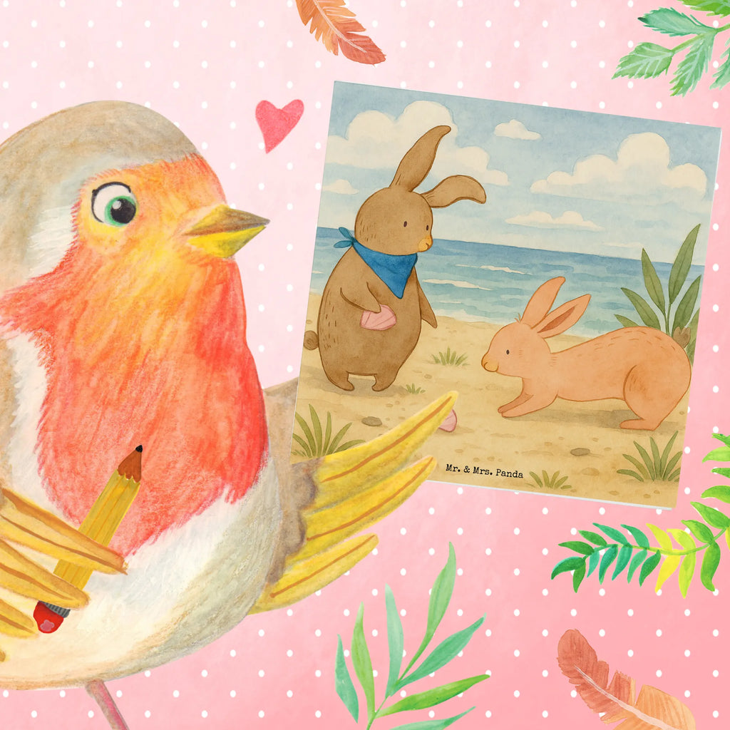 Deluxe Card Bunnies with seashell Design Karte, Grußkarte, Klappkarte, Einladungskarte, Glückwunschkarte, Hochzeitskarte, Geburtstagskarte, Hochwertige Grußkarte, Hochwertige Klappkarte, Familie, Vatertag, Muttertag, Bruder, Schwester, Mama, Papa, Oma, Opa, Hasen, beste Freundin, Freundin, Freundinnen, best friends, BFF, Muscheln sammeln, Muscheln, Meer