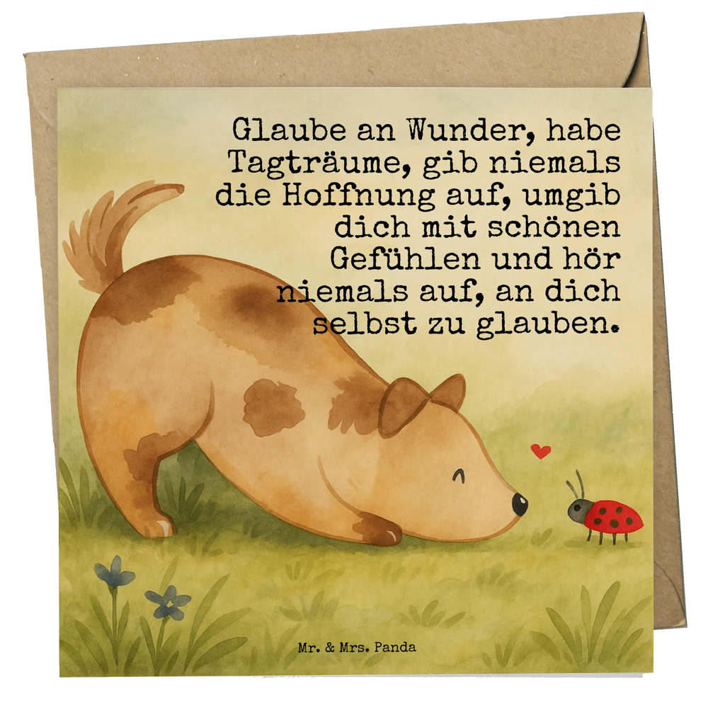 Deluxe Card Dog ladybug Design Karte, Grußkarte, Klappkarte, Einladungskarte, Glückwunschkarte, Hochzeitskarte, Geburtstagskarte, Hochwertige Grußkarte, Hochwertige Klappkarte, Hund, Hundemotiv, Haustier, Hunderasse, Tierliebhaber, Hundebesitzer, Sprüche, Hunde, Hundespruch, Marienkäfer, Mischling, Mischlinghund