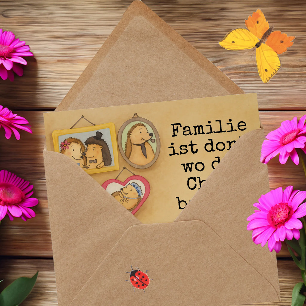 Deluxe Card Hedgehog family Design Karte, Grußkarte, Klappkarte, Einladungskarte, Glückwunschkarte, Hochzeitskarte, Geburtstagskarte, Hochwertige Grußkarte, Hochwertige Klappkarte, Familie, Vatertag, Muttertag, Bruder, Schwester, Mama, Papa, Oma, Opa, Liebe, Igel, Bilder, Zusammenhalt, Glück